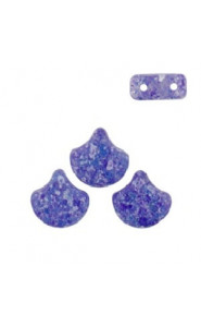 Ginko Leaf Beads 7.5x7.5mm Confetti splash indigo